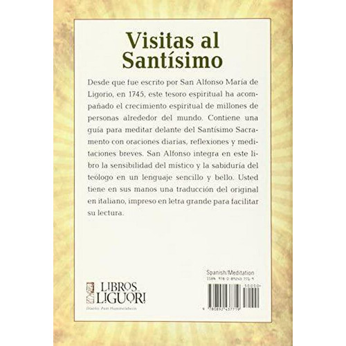 Libro Visitas Al Santísimo Por San Alfonso Ligorio [ Dhl ]