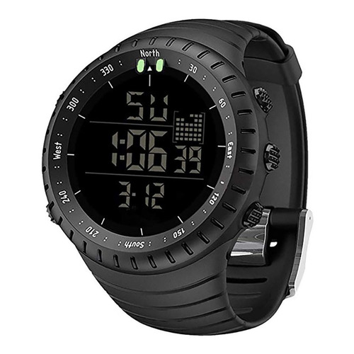 Reloj pulsera digital Smael 1237 con correa de resina color negro