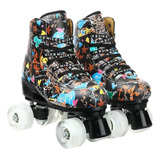 Patines Roller Con Freno Y 4 Ruedas Luminosas Unisex