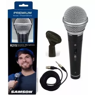 Microfono Profesional Samson Dinamico Cardioide Cable Color Negro