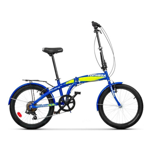 Bicicleta plegable plegable TopMega   R20 7v frenos v-brakes cambio Shimano Tourney FT55 color azul  