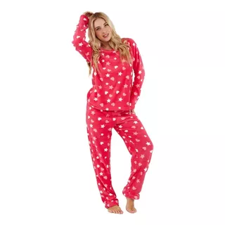 Pijama Soft Estampado Coral Flecce Abrigado Bianca Secreta