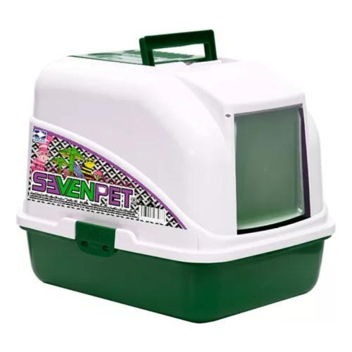 Arenero Cat Toilet Gatos Filtro Carbón Pala Puerta Cernidor Color Verde