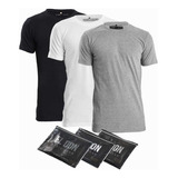 Pack X 3 Remeras Básicas Algodón Blanco Negro Gris El Don