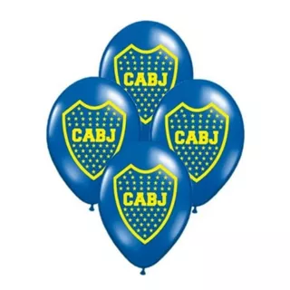 Globos Látex 12 PuLG. Boca Juniors X 10 Pzas Azul