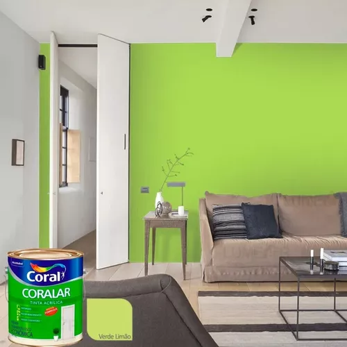 Pintura acrílica antimoho para pared, 3,6 litros, color coral, color verde  lima