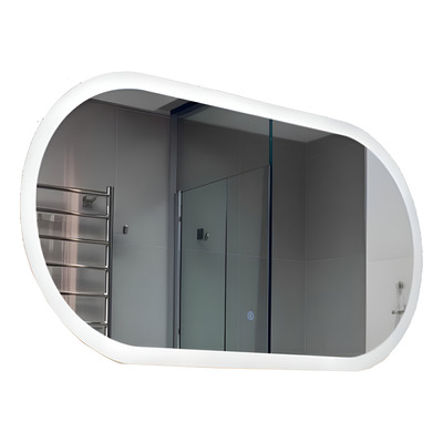 Aplique Espejo Luz Led Tactil Ovalado Horizontal Baño N10 Blanco