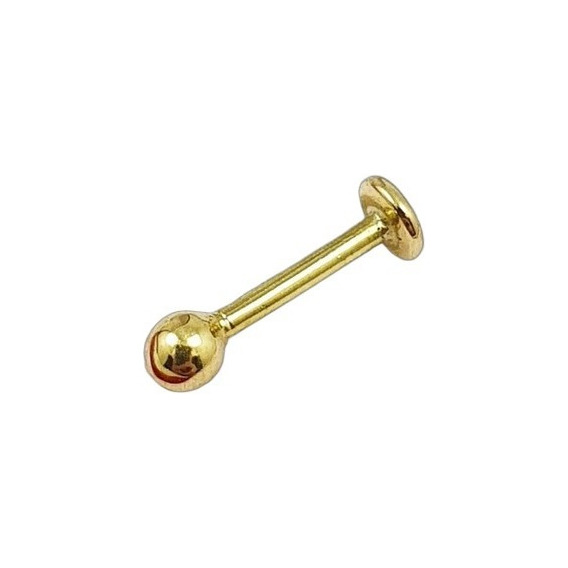 Piercing Labio Oro 18 Kt Para Mujer Hombre Bolita Lisa