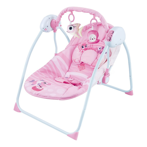 Columpio Para Bebé Aeiou Hb010 Silla Mecedora Musical Rosa