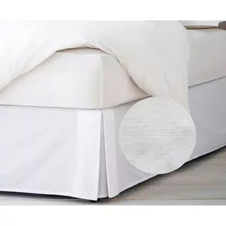 Cubre Sommier Twin Size 90x190 Cm Pesado Malmo Con Base De Gross Color Blanco