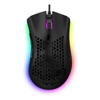 Mouse Gamer Colmeia Para Jogo Knup Rgb 7200 Dpi Cor Preto