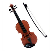 Mini Violino Infantil Acustico Com 4 Cordas E Arco