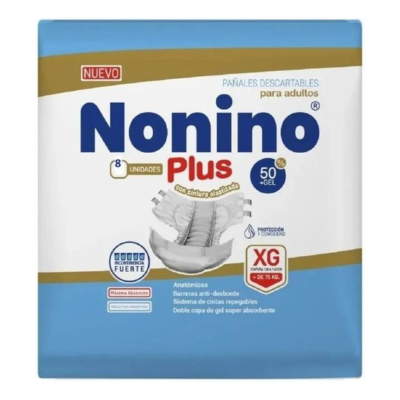 Nonino Plus Elastizado Xg 160 Unidades Extra Grande