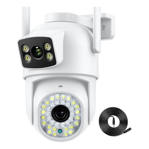 Cámara De Seguridad Inalámbrica Doble Lente 8mp Con 40 Leds