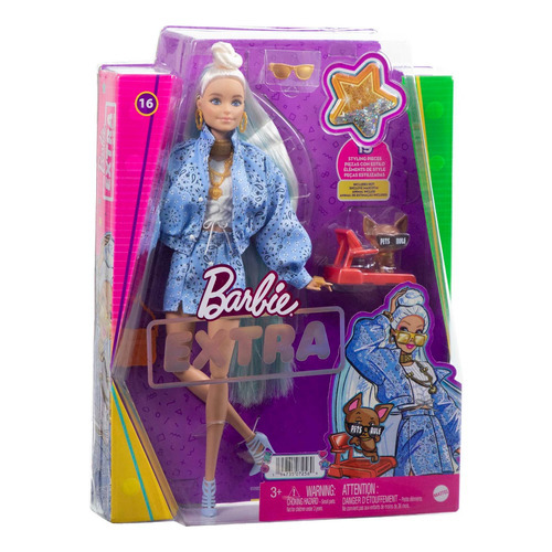 Barbie  Extra N°16 - Chaqueta, Pelo Extra Largo y Mascota