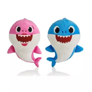 Peluche Baby Shark 2pz Pink Fong Mommy Shark 25x15 Cm    