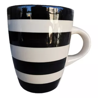 Mug Tazon Taza Bombe  Blanco Y Negro A Rayas 360ml 