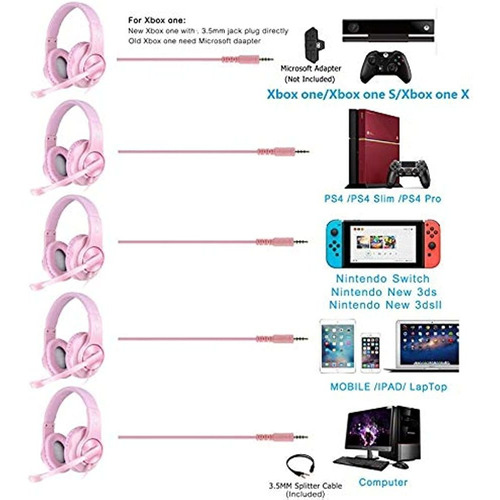 Butfulake Auriculares Estéreo De Juegos Para Ps4 Xbox One In