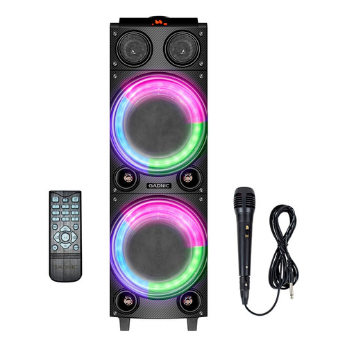 Parlante Torre De Sonido Gadnic Bluetooth Karaoke 8000w Color Negro