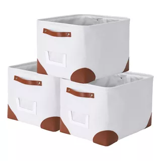 Mu:4life 3 Cubos Cajas Plegables De Tela Y Cuerno 38x28x24cm