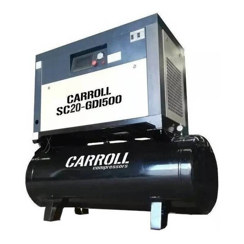 Compresor de aire eléctrico Carroll CAR-SC20-GDI500 trifásico 500L 20hp 220V 60Hz negro