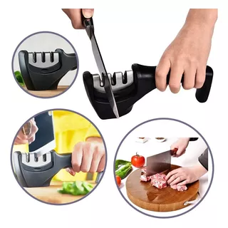 Afilador Cuchillos Cocina Ergonomico Tijeras 3 Etapas Manual