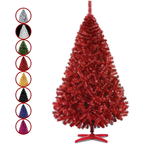Arbol Pino Colores Navidad Artificial Naviplastic 220cm Color Rojo