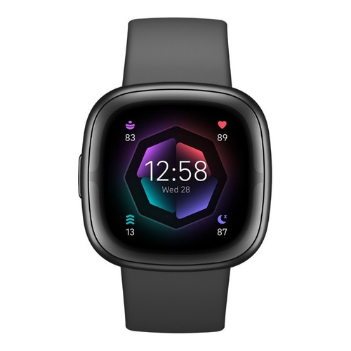 Smartwatch Fitbit Sense 2 caja de  aluminio  grafito, malla  gris