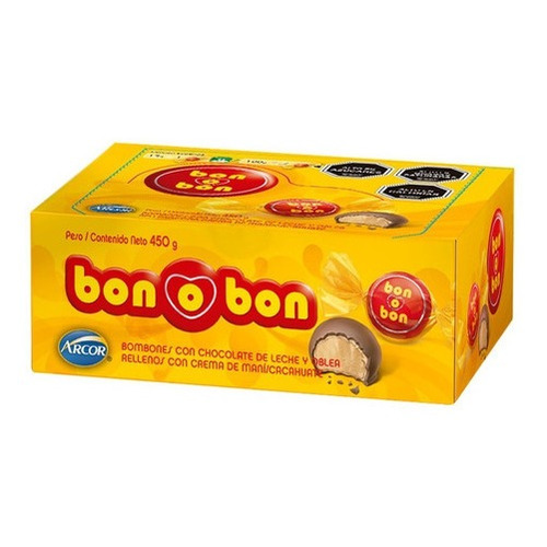 Bombón Bon O Bon Chocolate Leche 30 Un. X 15 Grs