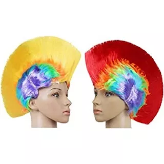 Peluca Punk Pelos Locos Multicolor Cotillon Carioca Pack X6 