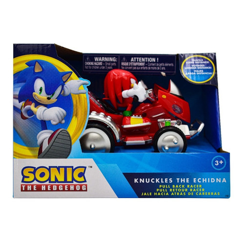 Sonic Vehículo Knuckles Pull Back Racer 64191 Color Rojo