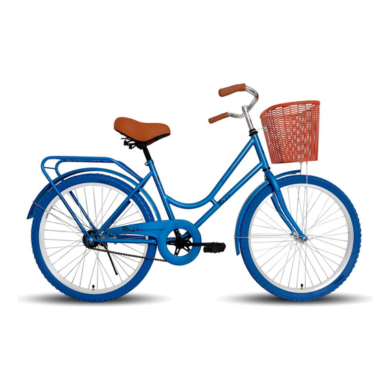 Bicicleta urbana femenina Black Panther Maja R26 1v freno contrapedal color azul con pie de apoyo