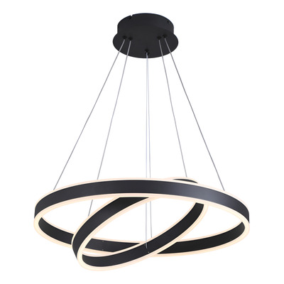 Colgante Bi Led Doble 60/40cm Negro Diseño L97120 120w Mks