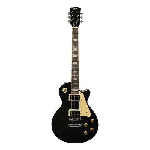 Guitarra eléctrica SX EE Series EE3 les paul de aliso 2000 black brillante con diapasón de palo de rosa