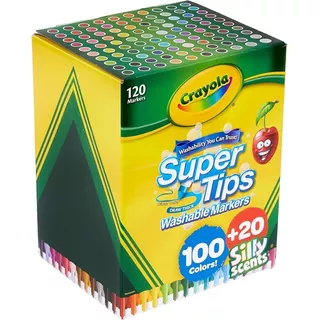 Plumones Crayola Supertips 120 Silly Scents Aroma Lavables
