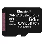 Memoria Micro Sd 64gb Kingston Select Plus + Adaptador 