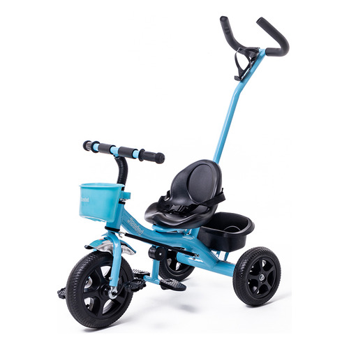 Triciclo Con Manija Direccional Bebesit Canasto. Color Azul