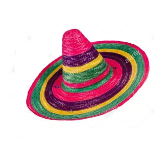 Sombrero Mexicano Multicolor Cotillón X10