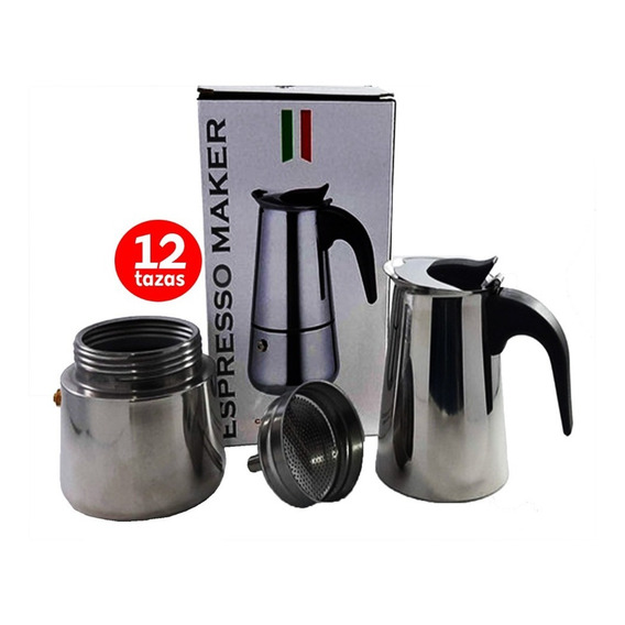 Cafetera Espresso Maker Italiana 12 Tazas Acero Inoxidable