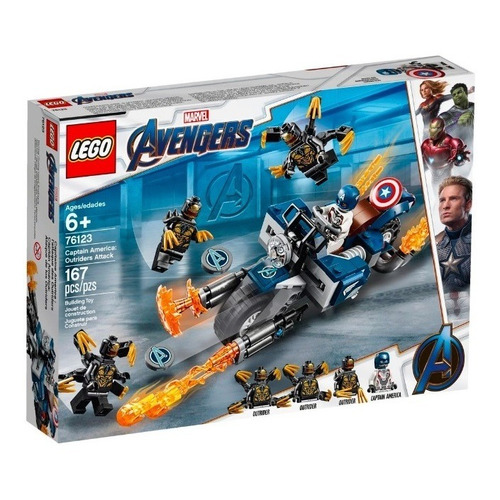 Set de construcción Lego Avengers Captain America: outriders attack 167 piezas  en  caja