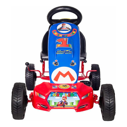 Vehículo a pedal go kart Go Kart León Mario Bros color azul