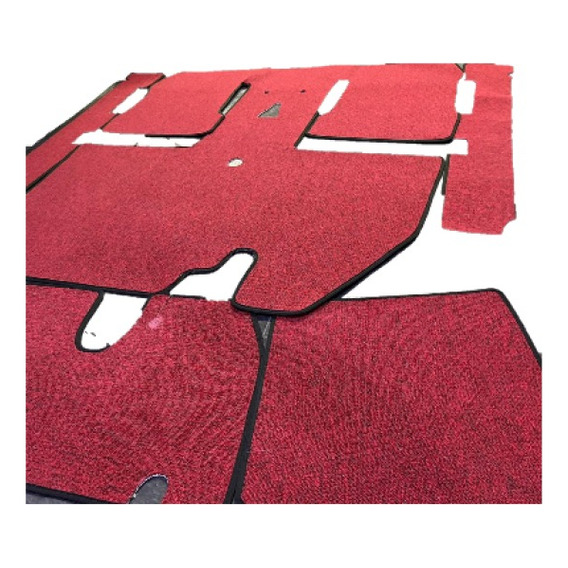 Vocho Kit De Alfombra Y Tapetes En Uso Rudo, Rojo, 10 Pz 