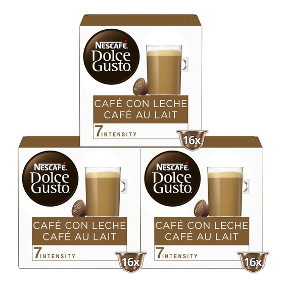 Dolce Gusto Capsulas Cafe Con Leche X3 Cajas