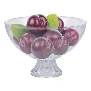 Saladeira / Fruteira De Vidro Ruvolo Bowl Gourmet Com Pé Cor Transparente