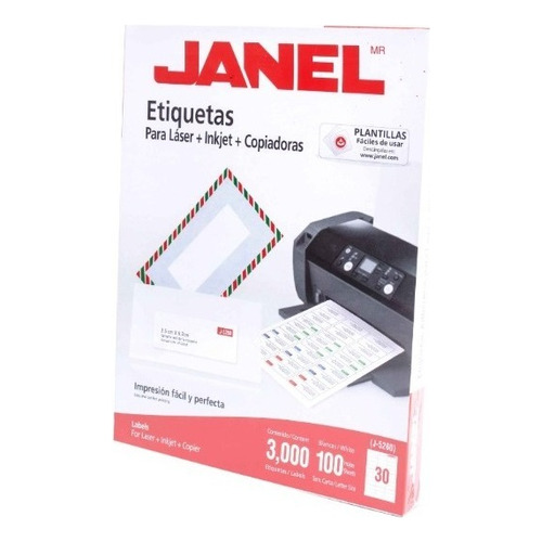 Etiqueta Janel Laser 25x67 100h C/3000 - 1095260101 /vc