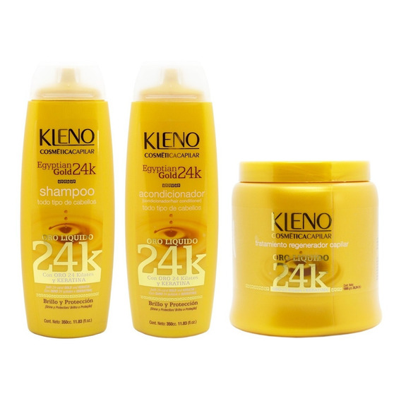 Kleno Egyptian Gold 24k Shampoo Acondicionador + Mascara 1kg