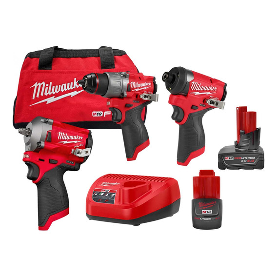 Combo Milwaukee Rotomartillo Brushless 12v + Atornilladores