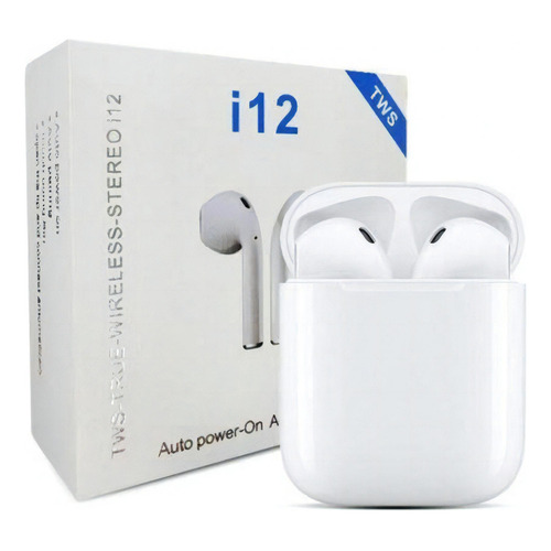 Auriculares Bluetooth I12 Touch Tws 5.0, versión inalámbrica, color blanco, luz LED