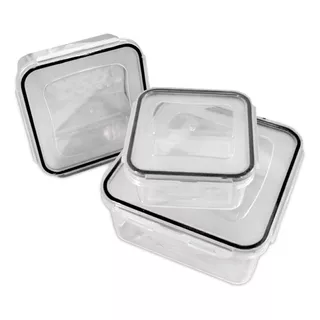 Set De 3 Taper Plástico Para Freezer Microondas Libre Bpa