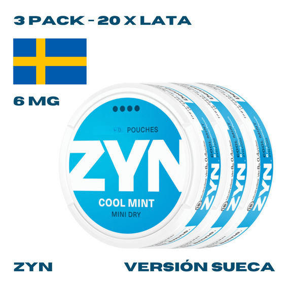 3pack - Zyn | 6mg | 20 Pzas | Mini Dry | Cool Mint